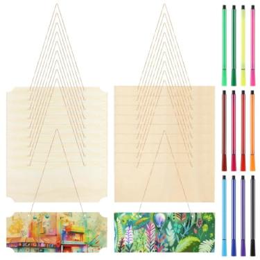 Imagem de 20 placas de madeira com cordas para pendurar, placas de madeira em branco para escrever e pintar, inclui canetas de tinta, ideais para artesanato, decorações de casa e eventos