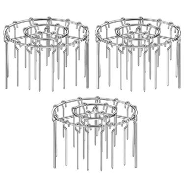Imagem de Conjunto de 3 peças de rack de fritadeira a ar, 72 ganchos verticais, aço inoxidável para grelhar, churrasco e desidratação
