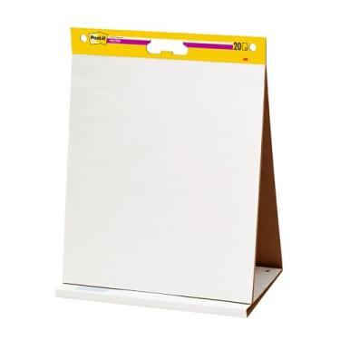 Imagem de Post-it Suporte de mesa super pegajoso, ótimo para professores virtuais e estudantes, 50,8 x 58,4 cm, 20 folhas/bloco, 1 bloco (563R), papel branco portátil de qualidade superior, suporte de cavalete embutido