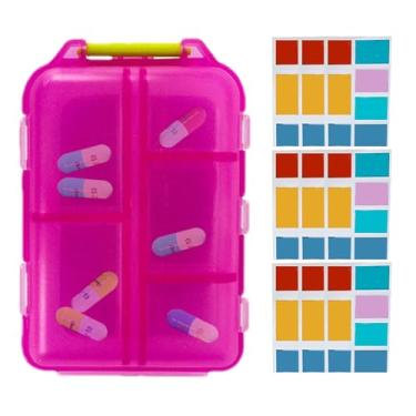 Imagem de Caixa organizadora de comprimidos hermética, dispensador de caixa de comprimidos,Caixa organizadora de viagens para armazenamento de medicamentos | Organizador portátil de comprimidos para armazenamen