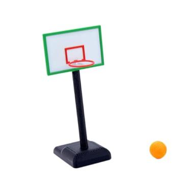 Imagem de KiBcsLic Cesta de basquete em miniatura para casa de bonecas com bola, acessórios para casa de bonecas, escala 1/12, miniatura criativa e realista para