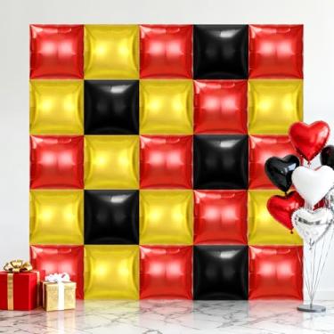 Imagem de 25 peças de balões quadrados, fundo de parede de balões quadrados metálicos, balões de Mylar de dupla face, kit de arco de túnel para decoração de aniversário de casamento, aniversário, chá de bebê