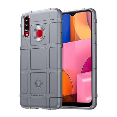 Imagem de IDEWEI Capa para Samsung Galaxy A20S, fibra de carbono refinada, anti-queda, anti-impressões digitais, proteção integral. A capa do telemóvel é compatível com Samsung Galaxy A20S