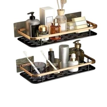 Imagem de KIT Suporte De Shampoo Prateleiras De Banheiro Sem Furo Premium(KIT 2 -Retangular -Ouro negro)