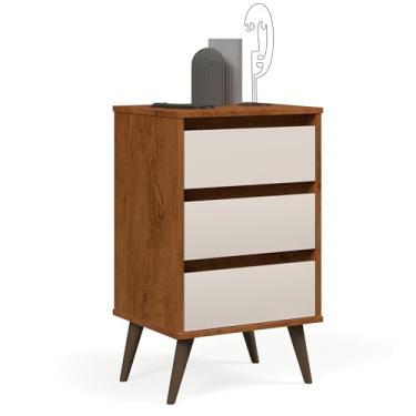 Imagem de Mesa de Cabeceira Retrô Wood - JM3 Moveis (Freijó/Off White)