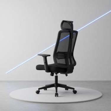 Imagem de Cadeira de Escritório Totalmente Ajustável Com Encosto de Cabeça Tela Mesh