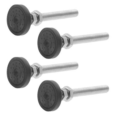 Imagem de Ulifestar Pés de nivelamento resistentes rosqueados de 4 peças M8 rosqueados, niveladores de móveis ajustáveis, niveladores giratórios de borracha antiderrapante para cadeira de mesa, armário, cômoda