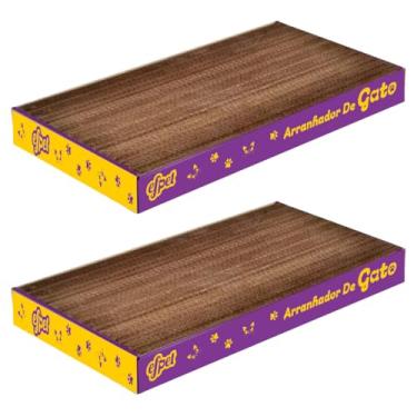Imagem de Kit 2 Arranhador de Papelão para Gatos EF Pet Anti Estresse Afiador Unhas