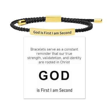 Imagem de Pulseira God Is First, joias inspiradoras, presentes para mulheres, fé, motivacional, presentes de amizade para mulheres