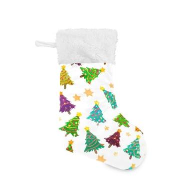 Imagem de GakkiGii Linda meia de Natal grande para árvores de Natal, decoração de Natal suspensa para parede de árvore de lareira, 45 x 31 cm