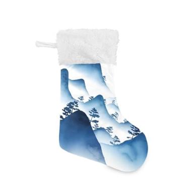 Imagem de GakkiGii Pacote com 2 meias de Natal de montanha, decoração grande para pendurar na parede da árvore da lareira, 45 x 31 cm