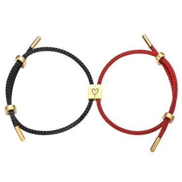 Imagem de COTATI Pulseiras de casal combinando para ele e ela, pulseira de compromisso de relacionamento de amizade para namorado, namorada, conjunto de presentes de joias de aniversário, Small, Argila de