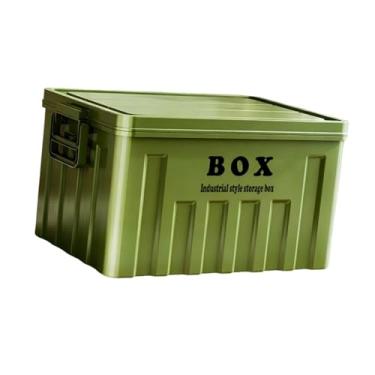 Imagem de Bothyi Caixa de armazenamento com tampa, recipiente multifuncional, organizador de porta-malas de carro para brinquedos, compras, sapatos, lanches, Verde