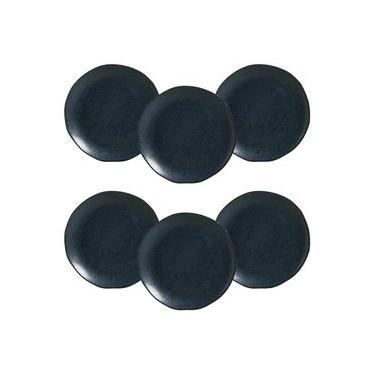 Imagem de Conjunto de Pratos Rasos Porto Brasil Orgânico Night Blue 26,5cm - 6 Peças