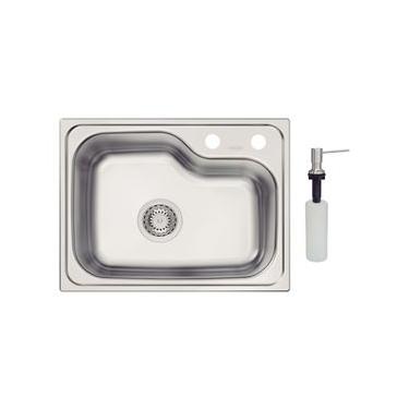 Imagem de Cuba Tramontina Morgana Compact 48 FX Aço Inox Acetinado 55x42 cm com Dosador de Sabão