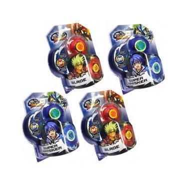 Imagem de Kit 4 Piões de Batalha Infinity Nado Plastic Series - 2 Azul (3900A) + 2 Vermelho (3900V)