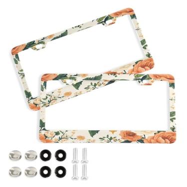 Imagem de SEHANY Molduras de placa de carro rosa dos namorados, capas de moldura de placa de carro de alumínio à prova de ferrugem com orifícios elípticos e parafusos serve para veículos padrão dos EUA tamanho