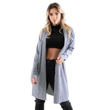Imagem de Cardigan Kimono Canelado Longo-Feminino