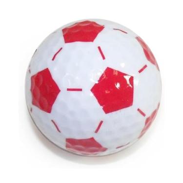 Imagem de Bolas de golfe, bolas de futebol Nitro, pacote com 3, branco/vermelho