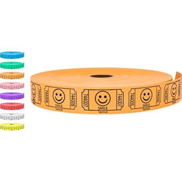 Imagem de 2000 Tacticai Raffle Tickets, Smile, Orange (8 cores selecionadas), rolo único, bilhete para eventos, entrada, recompensa de classe, arrecadação de fundos e prêmios