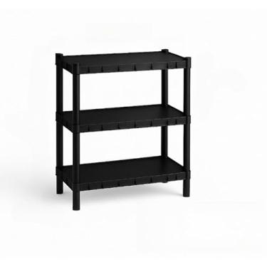 Imagem de Estante Com 5 Prateleira Organizadora De Plástico Modular Para Cozinha E Quarto Livro(3 Prateleiras)