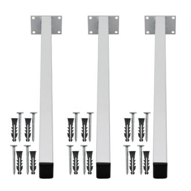 Imagem de Suporte Mão Francesa 3 Un 40cm Lavanderia Grapa De Parafusar Parede Granito Pia Balcão Banheiro Fixar Mármore (Branco)