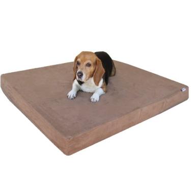 Imagem de Cama para cachorro Dogbed4less com espuma de memória | Colchão ortopédico ultra felpudo, forro grosso à prova d'água e capa lavável na máquina, vários tamanhos/coresDogbed4less Large 41" Length X 27" Width marrom 41SP