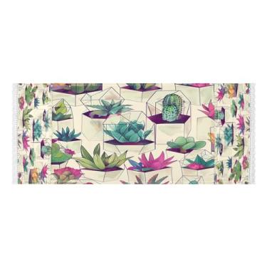 Imagem de Wassud Cacto em capas de lavadora e secadora de vidro, protetor de lavadora com sacos de armazenamento, capa de geladeira à prova de poeira com bolsos para lavanderia doméstica, cozinha, 120 x 55 cm