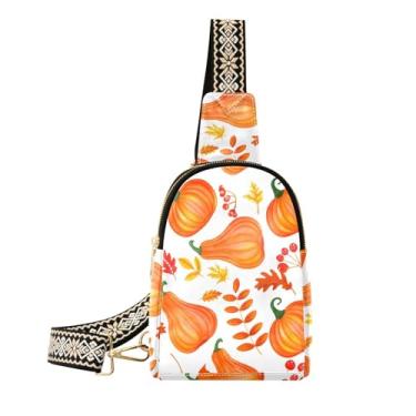Imagem de CEBUGI Pumpkins pequena bolsa tiracolo feminina de couro, pochete para caminhadas, viagens ao ar livre