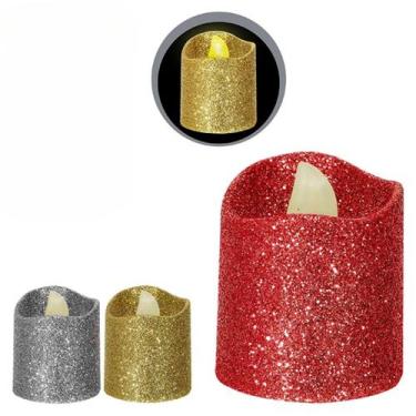 Imagem de Kit Vela Decorativa Glitter Chama Artificial Para Decoração - Arts, Pr