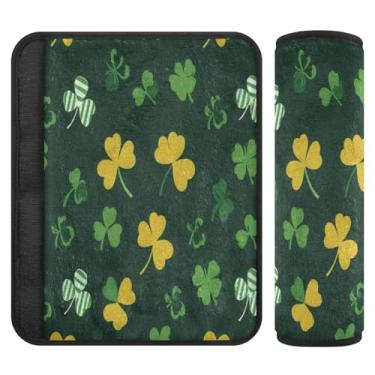 Imagem de Burbuja Capa para cinto de segurança de carro St. Patrick Clover Protetor de cinto de segurança de carro macio confortável para alça de ombro de assento de carro, 1 par médio