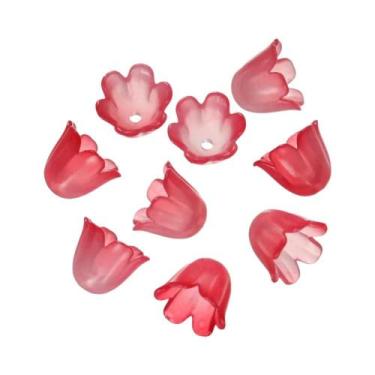 Imagem de Tampas De Contas Acrílicas Em Gradiente De Cor Flor De Lírio 50 100pcs