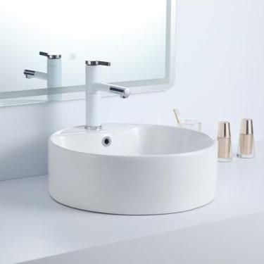 Imagem de Cuba Deend De Cerâmica Rotondo Bianco Banheiro 47x47x15cm