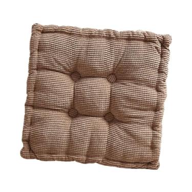 Imagem de predolo Almofada de assento em formato de biscoito, moderna e decorativa, para cadeira, chão, ideal para meditação, ideal para, sofá, quarto ou, Marrom