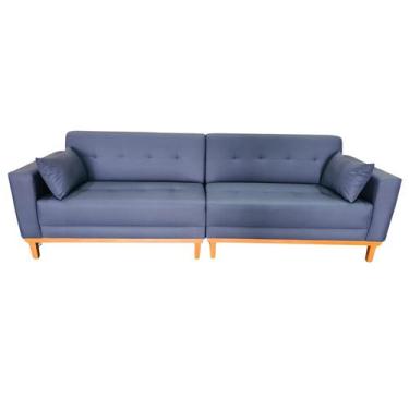 Imagem de Sofá  Gianni Bipartido Tecido Acquablock Pé Base Madeira  260cm - 4R E
