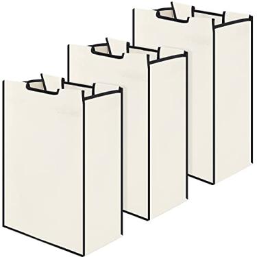 Imagem de Bonuci 3 peças de sacos de substituição para organizador de lavanderia, cesto de substituição, removível, organizador de roupas, forro, sem ganchos, 35 x 21 x 55 cm (bege)