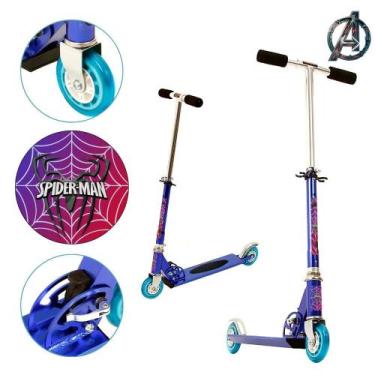 Imagem de Patinete Spider Man para Criança 2 Rodas Masculino Azul - DM Radical