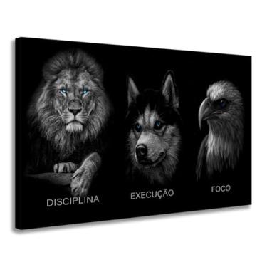 Imagem de Quadro Decorativo 60x90 Tela Canvas Premium Sem Moldura Pronto para Pendurar – Impressão Látex HP – Quadro Parede Sala Quarto Escritório Presente Decoração Moderna Eco Decor - Leão Lobo Águia