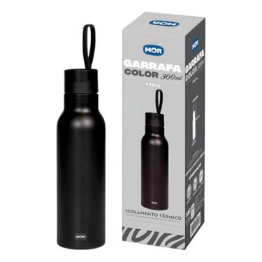 Imagem de Garrafa Térmica Com Alça 500ml Aço Inox Squeeze Academia (Preto)