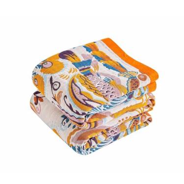 Imagem de Tvqbxp Cobertor Boho 152 x 203 cm, cobertor de outono para cama, colcha de musselina 100% algodão com estampa floral, decoração rústica vintage de casa de fazenda, cobertor de cama reversível para