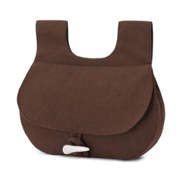 Imagem de ANINECT Bolsa de cinto medieval de lona renascentista com fivela de chifre LARP Ren acessórios de fantasia de fada, Marrom, Medieval