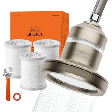 Imagem de ATOJET Filtro de chuveiro central moldado pela história da beleza da Coreia - Filtros de carbono puro para pele mais macia e cabelos macios | Filtro composto de carbono | Conjunto de 8 meses