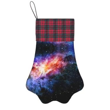 Imagem de SKKNT Estampa Galaxy in The Universe Meias de Natal Animais de Estimação Decoração de Natal Cães Gatos Árvore Decoração Doce Presente Conveniente