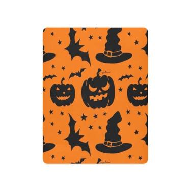 Imagem de JUZIHAI Lençol de berço de Halloween para meninos e meninas, silhuetas de abóbora de Halloween, macio, elástico, respirável, capa de colchão para berço padrão e cama infantil, 99 x 68 cm