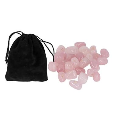 Imagem de Pedras de runas MUNEFE, conjunto de cristal com letras gravadas, cristal com letras do alfabeto de runas gravadas para meditação de adivinhação (25 peças) (Rosa)
