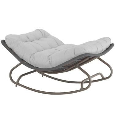 Imagem de Cadeira Balanço Viena Corda Náutica Para Jardim Sala Trama Cinza