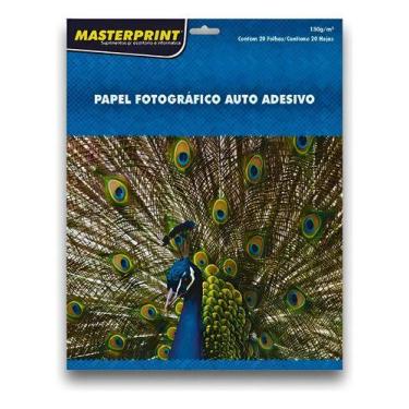 Imagem de Papel Fotográfico Auto-adesivo A3 130g 20 Folhas Masterprint Branco