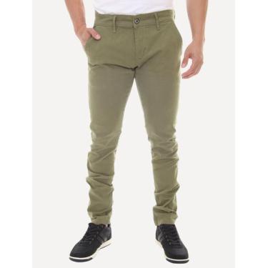 Imagem de Calça Tommy Hilfiger Masculina de Sarja Brooklyn Verde Oliva, 40