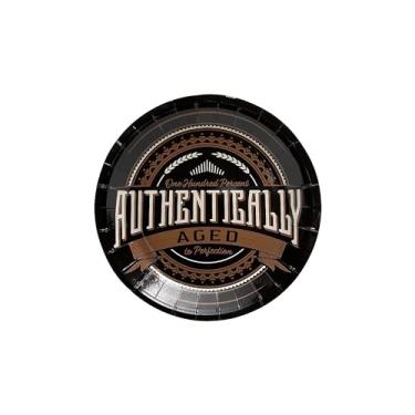 Imagem de Fun Express Pratos de sobremesa de papel vintage envelhecidos à perfeição - Pratos de papel descartáveis - Decorações de aniversário de casamento com tema vintage - 8 peças