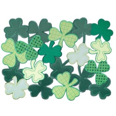 Imagem de Jogo americano do dia de São Patrício, conjunto de 4 tapetes de mesa bordados, trevo verde, decoração irlandesa de São Patrício, recortes, decoração de mesa de café e jantar na Irlanda
